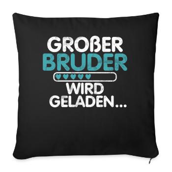 Grand frère Amoureux des bébés Frère aîné - Coussin et housse de 45 x 45 cm - noir - Devant