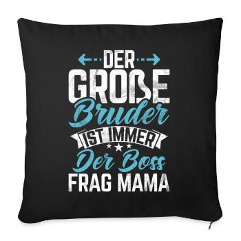 Grand frère Amoureux des bébés Frère aîné - Coussin et housse de 45 x 45 cm - noir - Devant