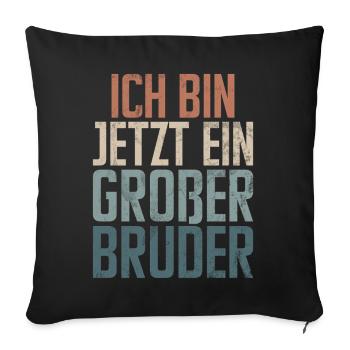 Grand frère Amoureux des bébés Frère aîné - Coussin et housse de 45 x 45 cm - noir - Devant