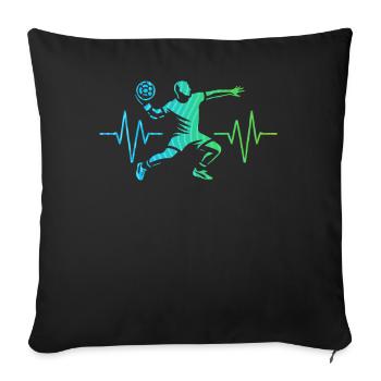 Amateurs de handball Joueurs de sport de handball - Coussin et housse de 45 x 45 cm - noir - Devant