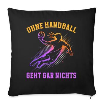 Amateurs de handball Joueurs de sport de handball - Coussin et housse de 45 x 45 cm - noir - Devant