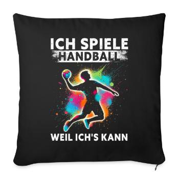 Amateurs de handball Joueurs de sport de handball - Coussin et housse de 45 x 45 cm - noir - Devant