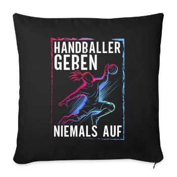Amateurs de handball Joueurs de sport de handball - Coussin et housse de 45 x 45 cm - noir - Devant