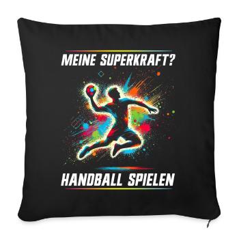 Amateurs de handball Joueurs de sport de handball - Coussin et housse de 45 x 45 cm - noir - Devant