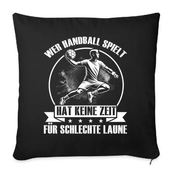 Amateurs de handball Joueurs de sport de handball - Coussin et housse de 45 x 45 cm - noir - Devant