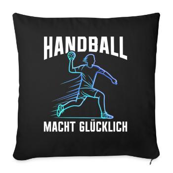 Amateurs de handball Joueurs de sport de handball - Coussin et housse de 45 x 45 cm - noir - Devant