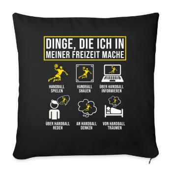 Amateurs de handball Joueurs de sport de handball - Coussin et housse de 45 x 45 cm - noir - Devant