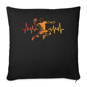 Amateurs de handball Joueurs de sport de handball - Coussin et housse de 45 x 45 cm - noir - Devant