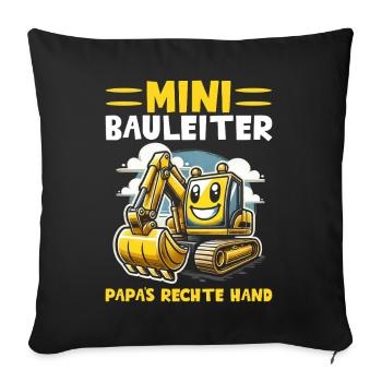 Children Construction Manager Project Manager Contractor - Sofa pillow with filling 45cm x 45cm - black - Front