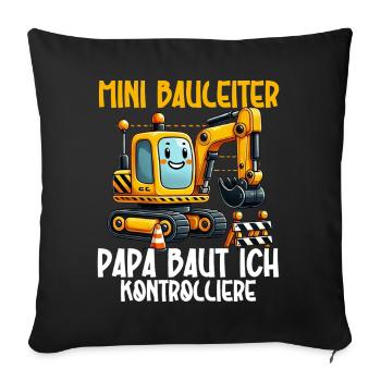 Children Construction Manager Project Manager Contractor - Sofa pillow with filling 45cm x 45cm - black - Front
