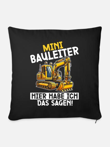 Kinder Bauleiter Projektleiter Bauunternehmer - Sofakissen mit Füllung 45 x 45 cm - Schwarz