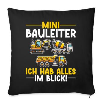 Children Construction Manager Project Manager Contractor - Sofa pillow with filling 45cm x 45cm - black - Front