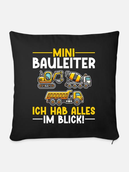 Kinder Bauleiter Projektleiter Bauunternehmer - Sofakissen mit Füllung 45 x 45 cm - Schwarz