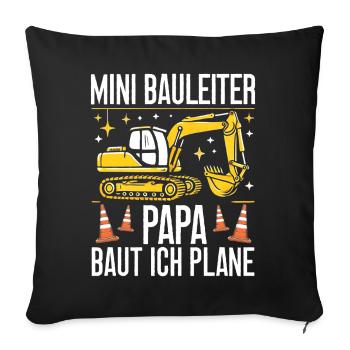 Children Construction Manager Project Manager Contractor - Sofa pillow with filling 45cm x 45cm - black - Front