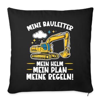 Children Construction Manager Project Manager Contractor - Sofa pillow with filling 45cm x 45cm - black - Front