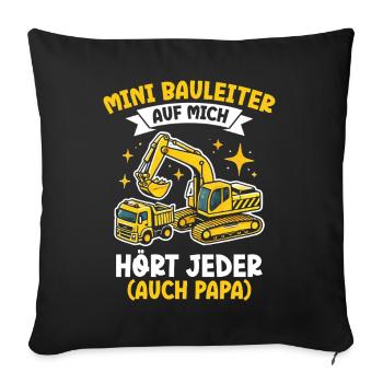 Children Construction Manager Project Manager Contractor - Sofa pillow with filling 45cm x 45cm - black - Front
