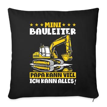 Children Construction Manager Project Manager Contractor - Sofa pillow with filling 45cm x 45cm - black - Front
