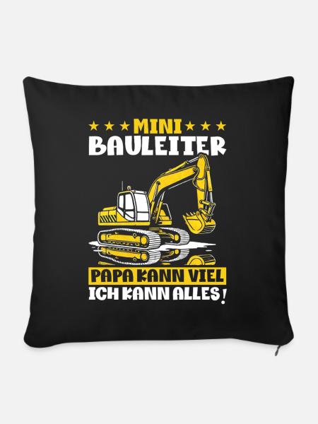 Kinder Bauleiter Projektleiter Bauunternehmer - Sofakissen mit Füllung 45 x 45 cm - Schwarz