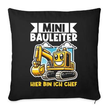 Children Construction Manager Project Manager Contractor - Sofa pillow with filling 45cm x 45cm - black - Front