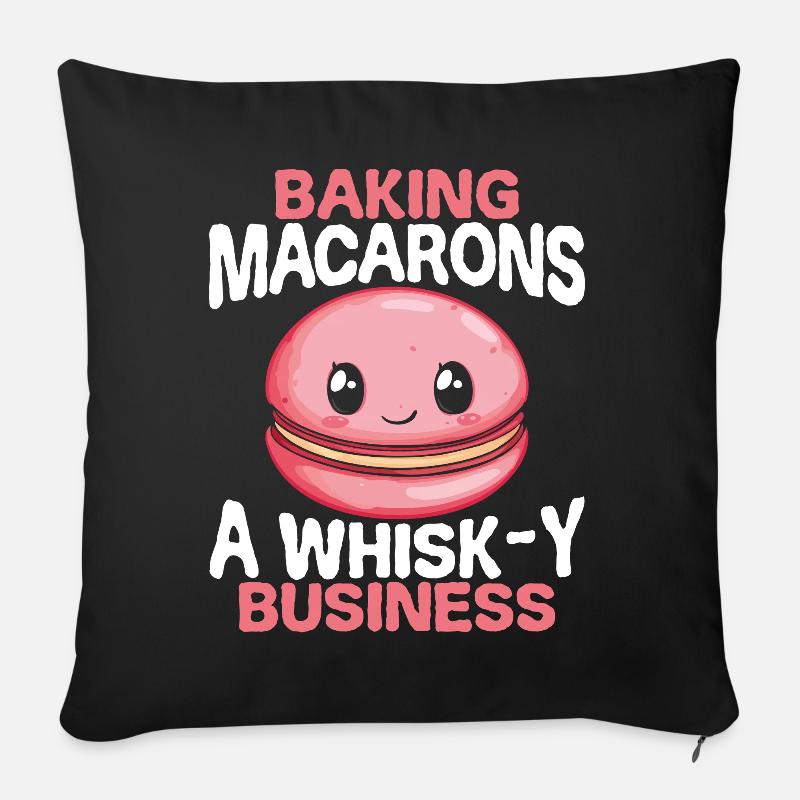 Macaron Bäcker Konditor Macaron-Liebhaber - Sofakissen mit Füllung 45 x 45 cm - Schwarz