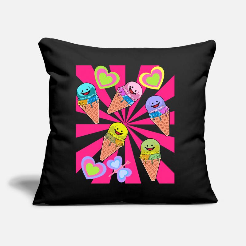 Eis Eiskrem Eiscrem Retro 80er 90er Sommer Sofakissen mit Füllung 45 x 45 cm