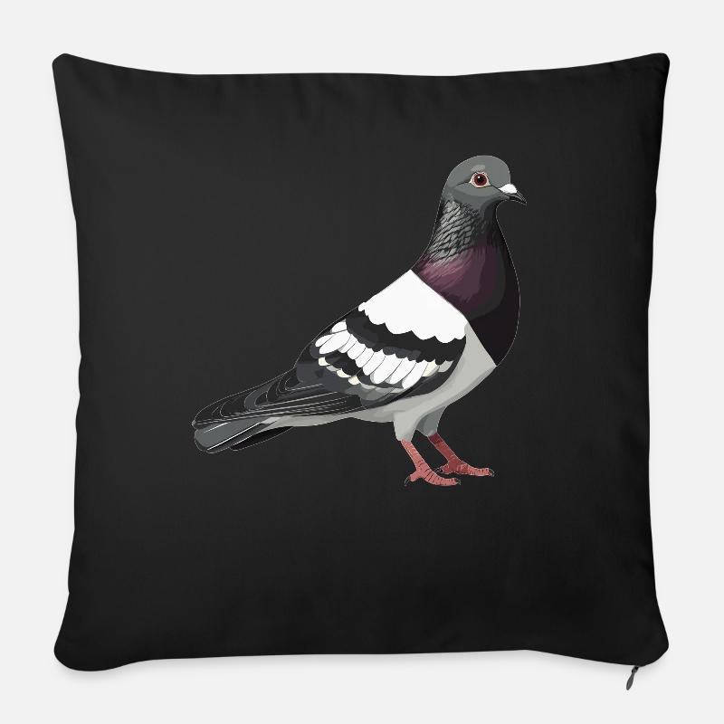 Tauben Taube - Sofakissen mit Füllung 45 x 45 cm - Schwarz