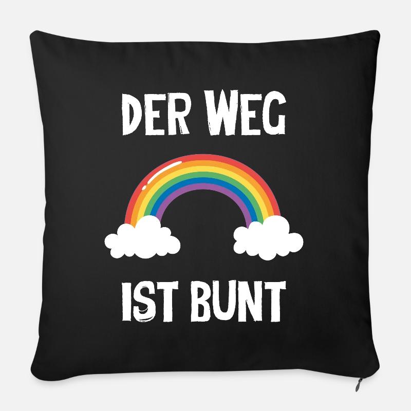 Der Weg Ist Bunt - Sofakissen mit Füllung 45 x 45 cm - Schwarz
