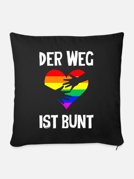 Der Weg Ist Bunt - Sofakissen mit Füllung 45 x 45 cm - Schwarz
