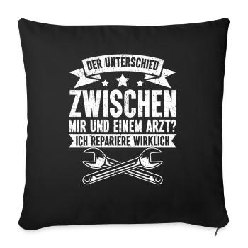 Automechaniker Kfz Techniker Fahrzeugreparatur - Sofakissen mit Füllung 45 x 45 cm - Schwarz - Vorne