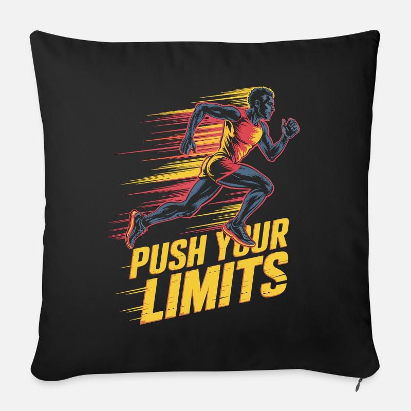 Pushing Your Limits - Sofa pillow with filling 45cm x 45cm - black