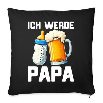 Ich Werde Papa Vatertag Neuer Papa Elternteil - Sofakissen mit Füllung 45 x 45 cm - Schwarz - Vorne
