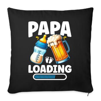 Ich Werde Papa Vatertag Neuer Papa Elternteil - Sofakissen mit Füllung 45 x 45 cm - Schwarz - Vorne