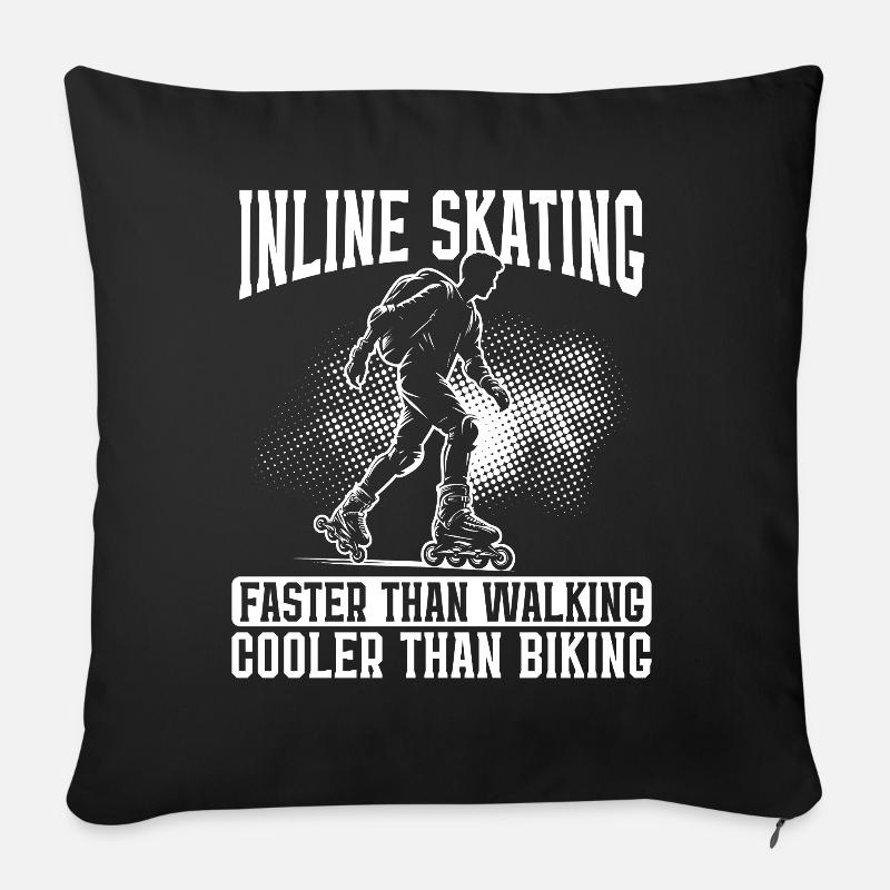 Inline Skating Rollerblading Inline Skates - Sofa pillow with filling 45cm x 45cm - black