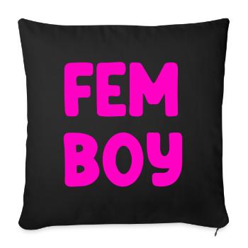 Femboy - Sofakissen mit Füllung 45 x 45 cm - Schwarz - Vorne