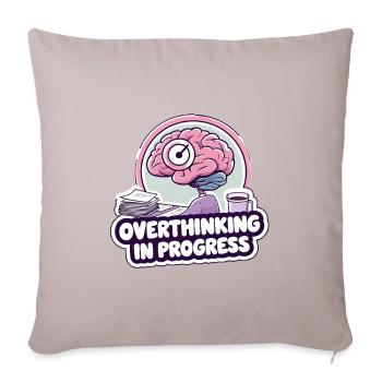Trop réfléchir en cours – Funny Brain - Coussin et housse de 45 x 45 cm - taupe clair - Devant