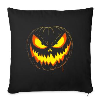 Spooky Pumpkin Face Halloween - Sofa pillow with filling 45cm x 45cm - black - Front