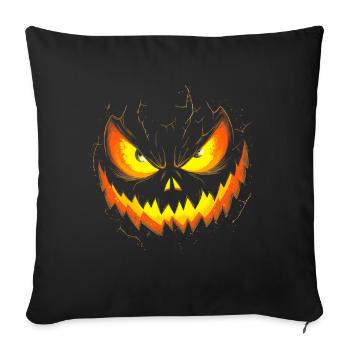 Spooky Pumpkin Face Halloween - Sofa pillow with filling 45cm x 45cm - black - Front