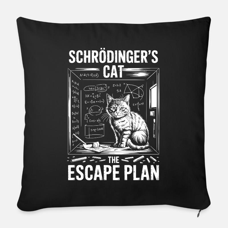 Schrödinger’s Cat – Escape Plan - Sofakissen mit Füllung 45 x 45 cm - Schwarz