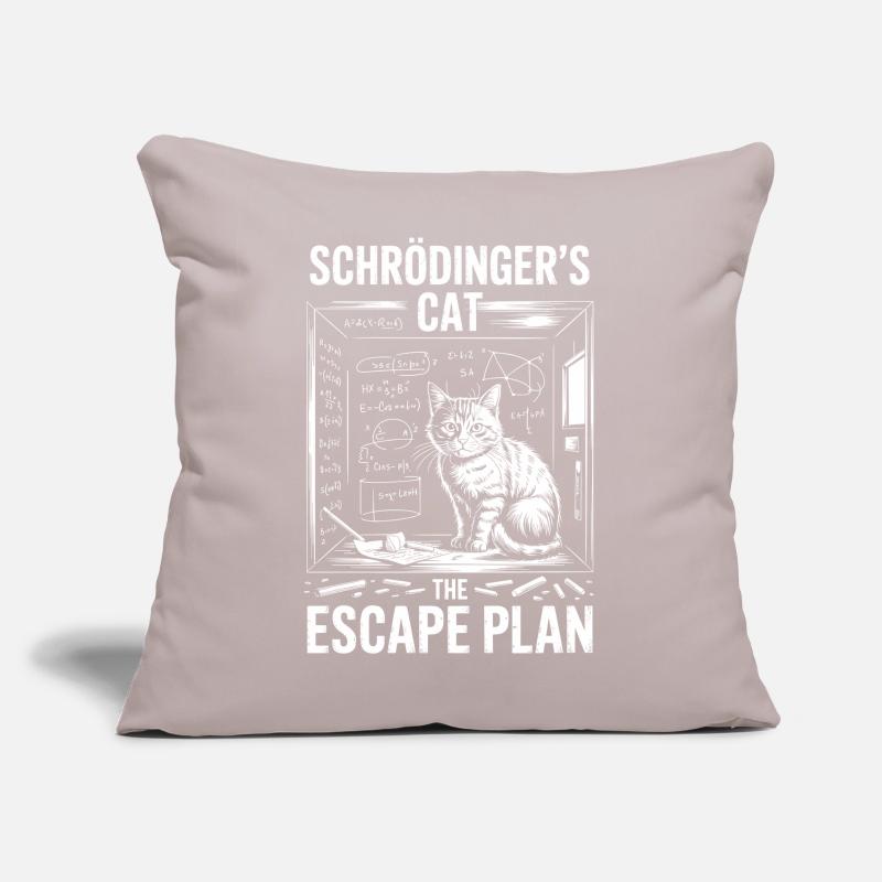 Le chat de Schrödinger – Plan d’évasion Coussin et housse de 45 x 45 cm