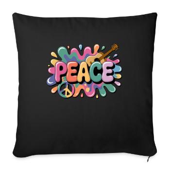 PEACE – Psychedelic - Sofakissen mit Füllung 45 x 45 cm - Schwarz - Vorne