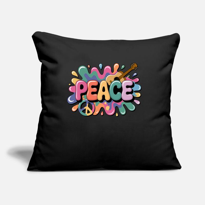 PEACE – Psychédélique Coussin et housse de 45 x 45 cm