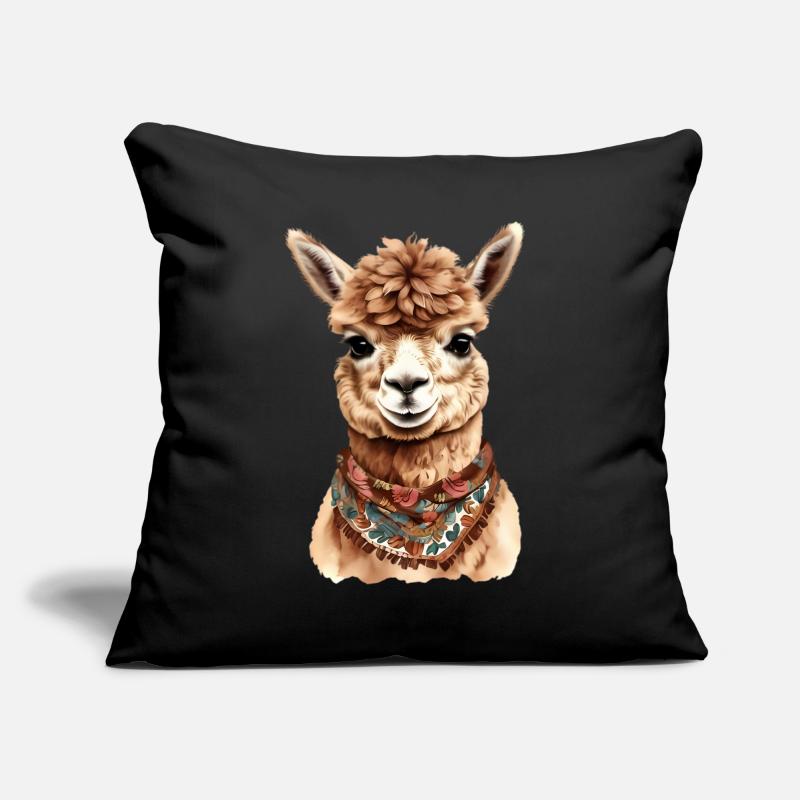 Conception d’animaux d’alpaga - Illustration graphique amusante Coussin et housse de 45 x 45 cm