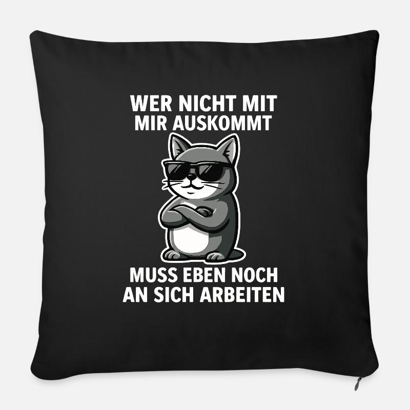 Coole Katze Spruch - Sofakissen mit Füllung 45 x 45 cm - Schwarz