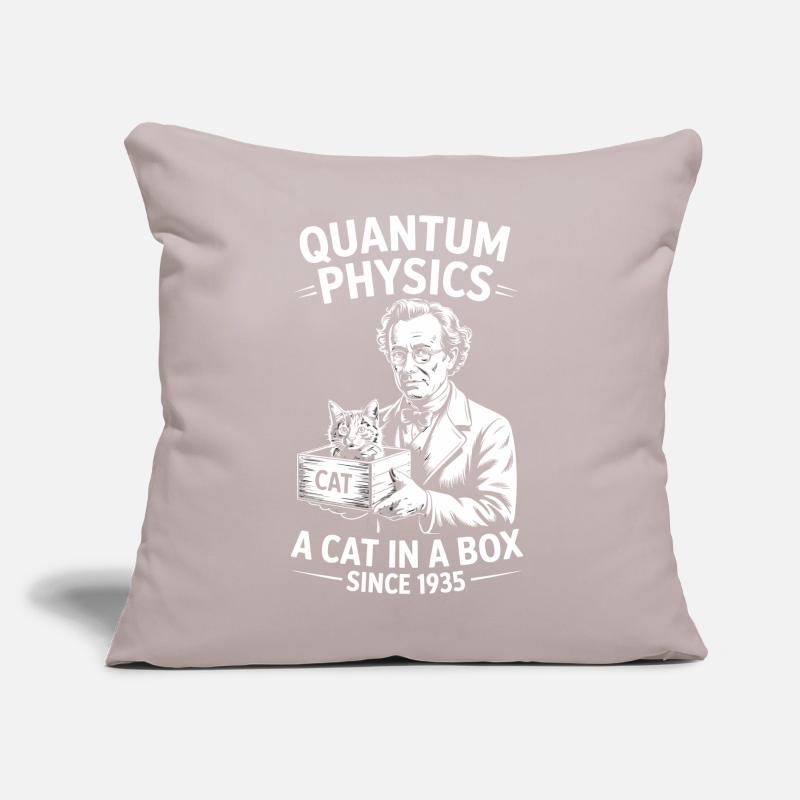 Quantum Physics a cat in a box since 1935 Sofa pillow with filling 45cm x 45cm
