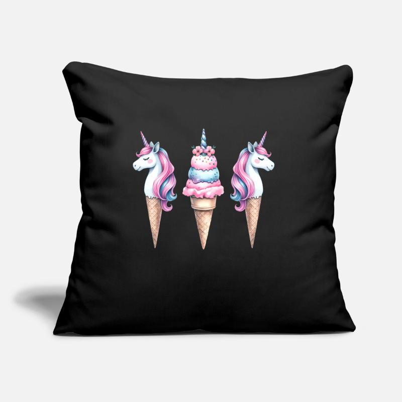 Retro Einhörner Eis Eiskreme Eiscrem Kinder Kind Sofakissen mit Füllung 45 x 45 cm