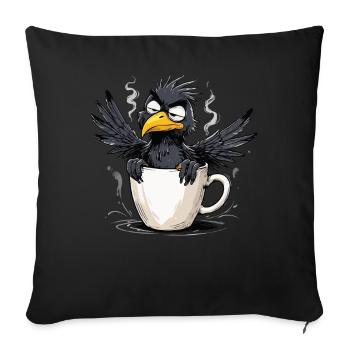 Vogel Keinen Bock Kaffee Bevor Du Fragst Nein - Sofakissen mit Füllung 45 x 45 cm - Schwarz - Vorne