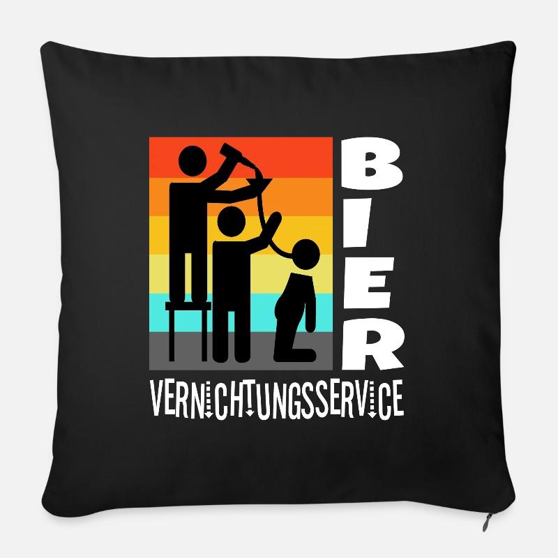 Service de destruction de bière - Coussin et housse de 45 x 45 cm - noir