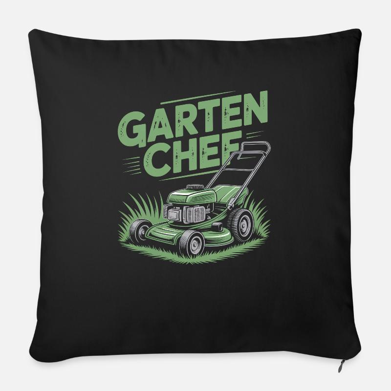 Rasenmähen Garten Chef Gärtner Gartenarbeit - Sofakissen mit Füllung 45 x 45 cm - Schwarz