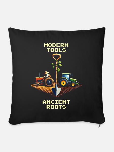 Hightech & Hoftradition | Moderne Landwirtschaft - Sofakissen mit Füllung 45 x 45 cm - Schwarz