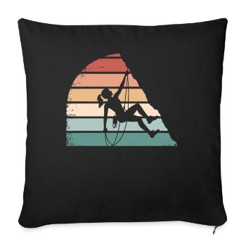 Climbing Girl – Empowered Women on the Rocks - Sofakissen mit Füllung 45 x 45 cm - Schwarz - Vorne